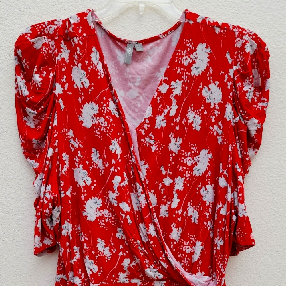 ASOS, wrap, short sleeve, plus size shirt